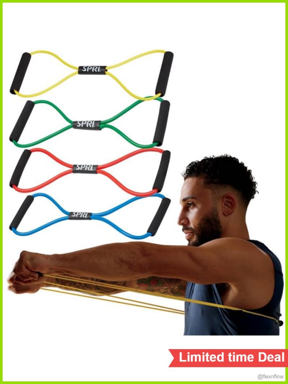 Resistance Bands Set Figure-8 Toner 4-Pack Workout Exercise Fitness Strength